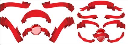 Mehrere Red Ribbon Farbband Vektor Material