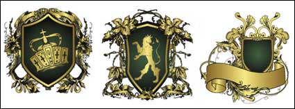 Europäische gorgeous Ribbon Schild Muster Vektor Material