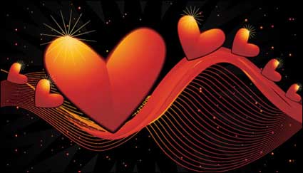Heart-shaped Vektor Material -2 dynamischen Linien des Hintergrundes