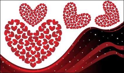 Heart-shaped Vektor Material dynamischen Linien des Hintergrundes