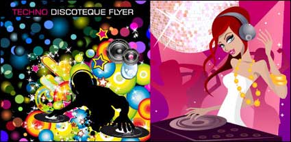 DJ Music Theme Vector Material