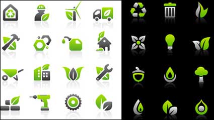 Umweltschutz icon set vector Materialien