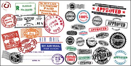 Ausländische Stempel Poststempel Vektor Material