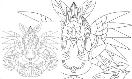 Lijiang Naxi God of Big Bird Vektor Material