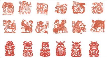 Zodiac aus Papier geschnittenen Vektor Material (2)