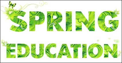 Spring grnen Buchstaben Vector Material