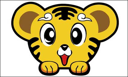 Cute Little Tiger-Kopf-Material