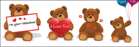 Love Teddybär Vector Material
