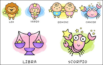 Cartoon 12 Konstellation Vektor Material (C)