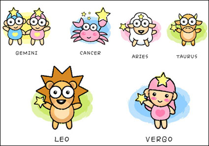 Cartoon 12 Konstellation Vektor Material (B)