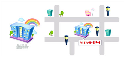 Cartoon House Karte Vector Material