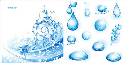 3 coole Thema Wasser Vektor Material