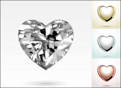 Heart-shaped Diamant-Schmuck Anhänger Vektor-Material