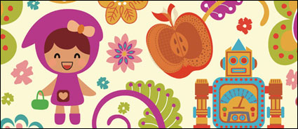 Cartoon Blumenmuster Vektor-Material