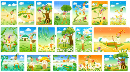 Clown und die Landschaft Vector Serie