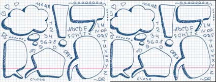 Lovely handgemalten Blase Dialog Vektor Material