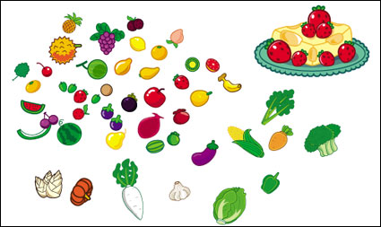 Lovely Obst und Gemse Vektor Material