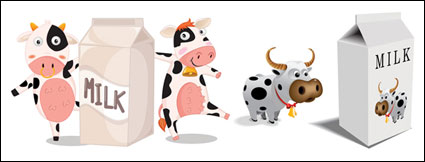 Cartoon Kuhmilch Kartons und Vektor-Material