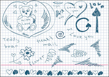 Lovely handgemalten Liebe Element Vektor Material