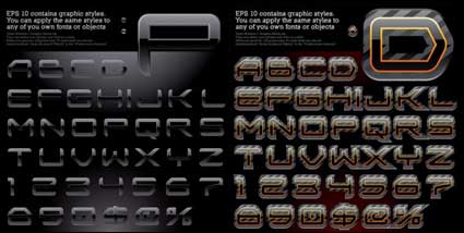 Vielzahl von Effekten Alphabet Vektor Material