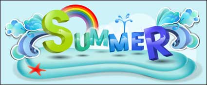 Summer Theme Vektorfont Design Material