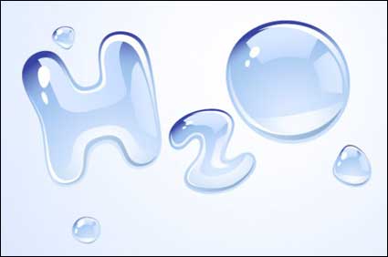 H2O Form von Wassertropfen Vektor-Material