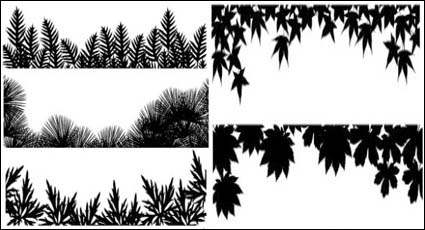 Material von verschiedenen Blatt Silhouette vector