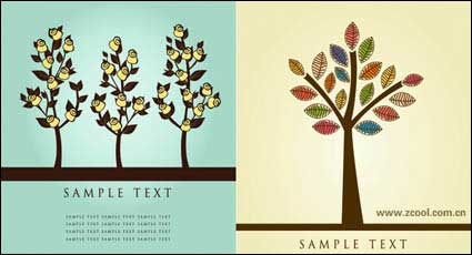 Lovely Blume Baum Vektor Material