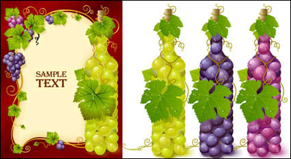 Flaschen mit Wein gefllt vector