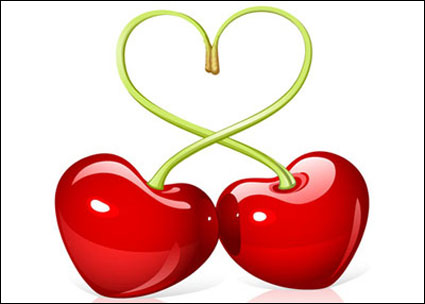 Heart-shaped Kirsche Vector