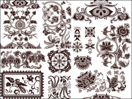 Exquisite klassische traditionelle Muster Vektor Material