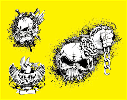 Skull T Flut Mustervektoren