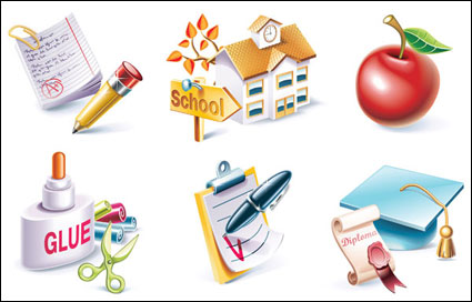 Schule Thema Icon Vektor Material