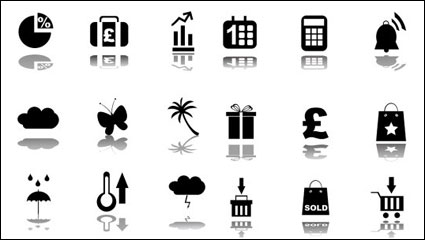 Concise schwarzen Symbol Vektor Material