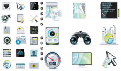 Server Thema Icon Vektor Material