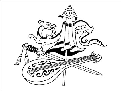 Vector von sechzehn klassischen chinesischen
