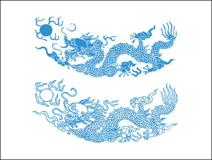 Dragon Muster Vektor Material