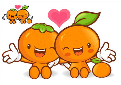 Super Liebe Cartoon Obst Vektor Material1
