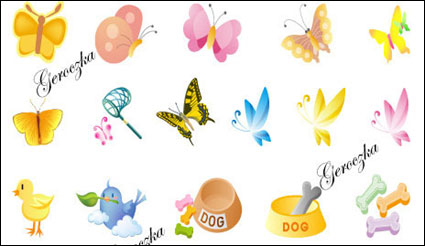 Lovely Cartoon Ikone Vektor Material