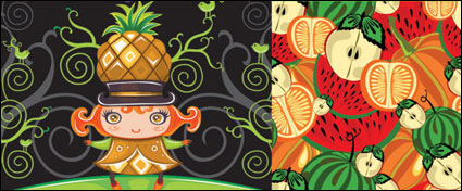 Cute bunten Obst Vector