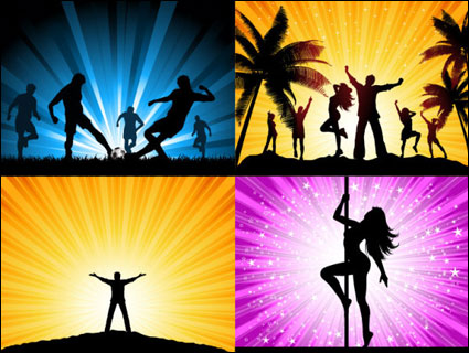 Schöne Abbildung Silhouette Vektor Material