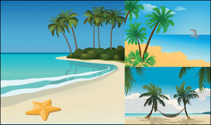 5-Vektor Strand Landschaft