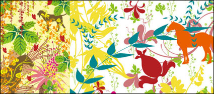 Profusion Pflanzen und Tiere Silhouette Vektor Material