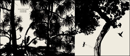 Vector Silhouetten der Bäume