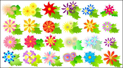 Bunte Blumen Vektor Material