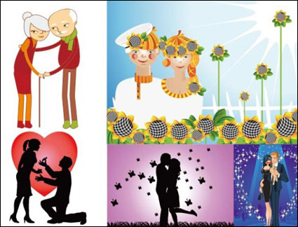 Glckliche Paare und Paare Vector