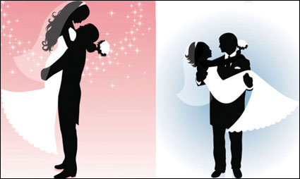 Vector Menschen Silhouette Hochzeit