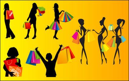 Vector Silhouetten von Frauen einkaufen
