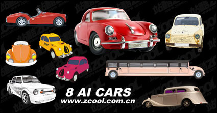 8 schöne Autos Vektor Material