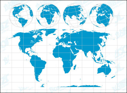 Karte der Welt und die Erde Vector